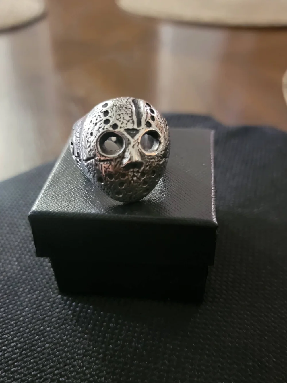 Silver Skull Mask Ring for Men - Gothic Statement